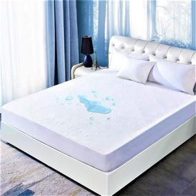 img 4 attached to 🛏️ DOWNCOOL Queen Mattress Protector Cover: Ultra Soft and Breathable Fitted Bamboo Protector - Perfect for a 60x80 inch Mattress