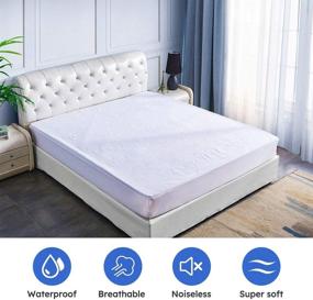 img 3 attached to 🛏️ DOWNCOOL Queen Mattress Protector Cover: Ultra Soft and Breathable Fitted Bamboo Protector - Perfect for a 60x80 inch Mattress