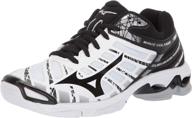 mizuno womens voltage volleyball blacksilver women's shoes logo