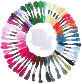 img 3 attached to Vibrant Rainbow Embroidery Floss - 50 Skeins with 🌈 Bonus Floss Bobbins for Friendship Bracelets, Cross Stitch, and More!