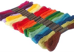 img 2 attached to Vibrant Rainbow Embroidery Floss - 50 Skeins with 🌈 Bonus Floss Bobbins for Friendship Bracelets, Cross Stitch, and More!