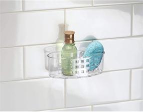 img 3 attached to 🧼 Clear iDesign BPA-Free Plastic Bathroom Suction Organizer Basket - 6.5 x 2.75 x 2.5 Inches