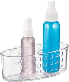 img 1 attached to 🧼 Clear iDesign BPA-Free Plastic Bathroom Suction Organizer Basket - 6.5 x 2.75 x 2.5 Inches