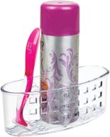 🧼 clear idesign bpa-free plastic bathroom suction organizer basket - 6.5 x 2.75 x 2.5 inches logo