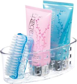 img 2 attached to 🧼 Clear iDesign BPA-Free Plastic Bathroom Suction Organizer Basket - 6.5 x 2.75 x 2.5 Inches