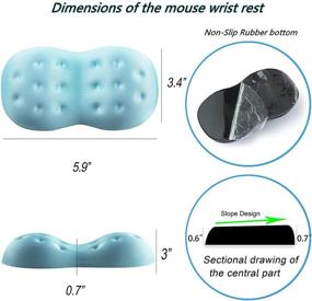 img 3 attached to 🐠 BRILA Deluxe Ergonomic Mouse Wrist Rest Guard - Premium Memory Foam Support Cushion Pad for Office Work and Gaming - Aquamarine