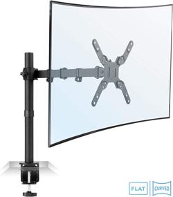img 3 attached to 🖥️ Mount-It! Large Monitor Desk Mount for 42 Inch and Ultrawide Monitors, VESA 200 (200x200, 200x100) Bolting Pattern, Full Motion with Clamp and Grommet Base