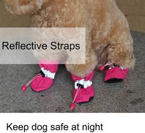 img 2 attached to 🐾 Wtsykn 8PCS Dog Boots: Non-Slip Paw Protector with Reflective Straps for Small to Large Dogs