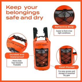 img 3 attached to 🎒 TUFF HERO Waterproof Dry Bag Backpack - 10L/20L Roll Top Stuff Sack with Shoulder Straps and Waterproof Floating Phone Pouch for Kayaking, Boating, Fishing, Beach, Camping, Canoeing - Ideal Gifts for Men and Women