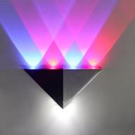 🔆 lemonbest 5w triangle led wall sconce light fixture - indoor hallway up down wall lamp spot light - decorative lighting for theater studio restaurant hotel - multi-colored aluminum логотип