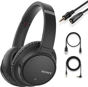 img 4 attached to Sony WHCH700N Noise Cancelling Headphones - Wireless Bluetooth Over The Ear Headset with Phone-Call Mic and Alexa Voice Control – Black + NeeGo 3.5mm Headphone Extension Cable, 10ft