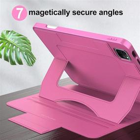 img 1 attached to 📱 OCYCLONE 2021 iPad Pro 12.9 Case - Pink, 5th Generation, 7 Adjustable Viewing Angles, Magnetic Stand, Pencil Holder, 2nd Gen Pencil Charging, Smart Auto Wake/Sleep, Protective for iPad Pro 12.9 2021