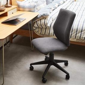 img 3 attached to 🪑 Comfortable and Versatile Armless Office Chair: Bowthy Ergonomic Computer Task Desk Chair with Mid Back, Swivel Mechanism, and Fabric Upholstery in Black