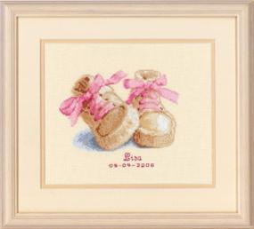 img 2 attached to 👶 Vervaco Counted Cross Stitch Kit: Adorable Baby Shoes Design - 6.4" x 7.6" - Perfect for DIY Crafters