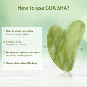 img 2 attached to 🌿 Набор для массажа Huefull Gua Sha Facial Tool и Jade Roller: снижает отечность и улучшает морщины - инструменты для массажа лица и тела.