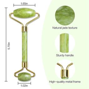 img 3 attached to 🌿 Набор для массажа Huefull Gua Sha Facial Tool и Jade Roller: снижает отечность и улучшает морщины - инструменты для массажа лица и тела.