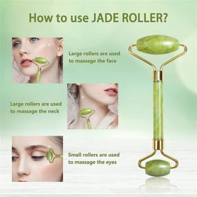 img 1 attached to 🌿 Набор для массажа Huefull Gua Sha Facial Tool и Jade Roller: снижает отечность и улучшает морщины - инструменты для массажа лица и тела.