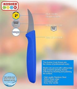 img 2 attached to 🔪 3-Piece Color Coded Paring Knife Set - 2-Inch Blades - Sharp Kitchen Knives - Ergonomic Handles, Pointed Tips - Enhanced Search-friendly Kitchen Tools by The Kosher Cook