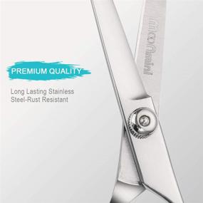 img 2 attached to Professional 6.5 Inch Stainless Steel Hair Cutting Scissors - Barber Shears for Salon, Men, Women - Razor Edge Hair Shears for Home Use