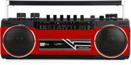 📻 riptunes cassette boombox: retro bluetooth, player & recorder, am/fm/sw-1-sw2 radio, usb & sd, red logo