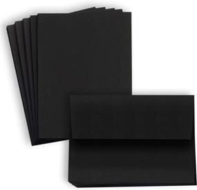 img 4 attached to 💌 Hamilco Blank Cards and Envelopes - 4x6 Black Cardstock Paper and Envelope Set, 80 lb Cover, 100 Pack