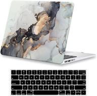 💻 kerom macbook pro 13 inch case 2021-2016 release m1 a2338 a2289 a2251 a2159 a1989 a1706 a1708 touch bar, blue gold marble: hard shell case & keyboard cover logo