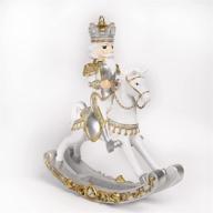 🎅 newman house studio king-nutcracker rocking-horse - christmas decoration collectible holiday decor - white and gold - 16.9l x 5.3w x 19.7h inch - buy now! logo
