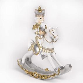 img 4 attached to 🎅 Newman House Studio King-Nutcracker Rocking-Horse - Christmas Decoration Collectible Holiday Decor - White and Gold - 16.9L x 5.3W x 19.7H inch - Buy Now!