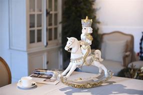 img 1 attached to 🎅 Newman House Studio King-Nutcracker Rocking-Horse - Christmas Decoration Collectible Holiday Decor - White and Gold - 16.9L x 5.3W x 19.7H inch - Buy Now!