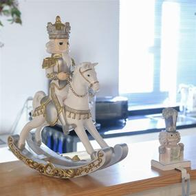 img 2 attached to 🎅 Newman House Studio King-Nutcracker Rocking-Horse - Christmas Decoration Collectible Holiday Decor - White and Gold - 16.9L x 5.3W x 19.7H inch - Buy Now!