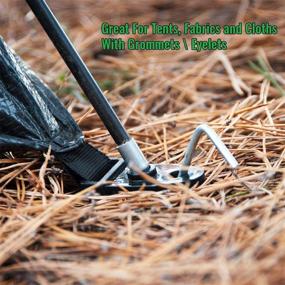 img 2 attached to 🏕️ Стальные штыри для палатки Gray Bunny, гальванизированные - 10 штук | Прочные стальные крепежные колья для закрепления палаток при кемпинге | Крючок из ржавостойкой металла | Стойка для сада для растений и ландшафтного дизайна.
