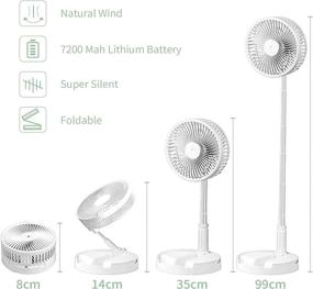 img 1 attached to Portable Desk Fan: Rechargeable Battery Operated USB Travel Fan with Remote, Adjustable Foldable Stand, 4 Speed Settings, Phone Holder