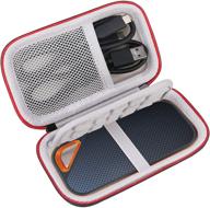 👜 lacdo hard carrying case for sandisk extreme pro portable external ssd - shockproof water repellent protective bag, black logo