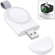 portable magnetic usb fast charger for apple watch series 6 5 4 3 2 1 - white logo