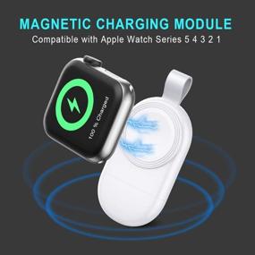 img 3 attached to Portable Magnetic USB Fast Charger for Apple Watch Series 6 5 4 3 2 1 - White