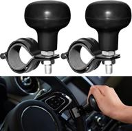 frienda power handle car steering wheel suicide spinner knob - enhance steering control and maneuverability for cars, trucks, vans, forklifts, mowers, and tractors (black) logo