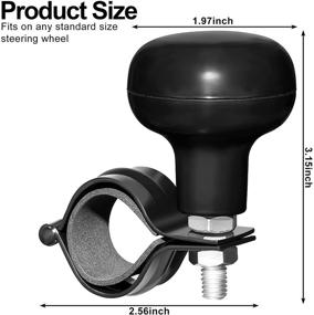 img 3 attached to Frienda Power Handle Car Steering Wheel Suicide Spinner Knob - Enhance Steering Control and Maneuverability for Cars, Trucks, Vans, Forklifts, Mowers, and Tractors (Black)