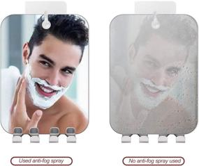 img 3 attached to 🪞 RRtide Fogless Glass Mirror - Anti Fog Shaving Mirror for Shower with Razor Holder - Seamless Hooks - Lightweight Portable Wall Hanging Bathroom Accessories for Men & Women (Small 5.5x7.5 inches)