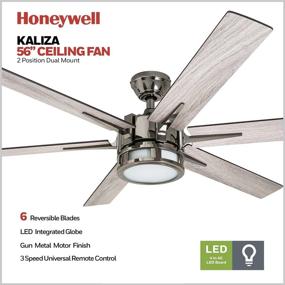 img 3 attached to 🌀 Honeywell 51035 Kaliza Modern Ceiling Fan: Remote Control, 56-inch, Gun Metal – A Sleek and Stylish Option