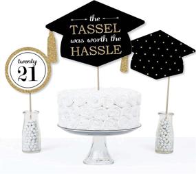 img 2 attached to Gold Graduation Party Centerpiece Sticks - Tassel Worth The Hassle - 2021 - Set of 15 - Big Dot of Happiness