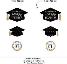 img 1 attached to Gold Graduation Party Centerpiece Sticks - Tassel Worth The Hassle - 2021 - Set of 15 - Big Dot of Happiness
