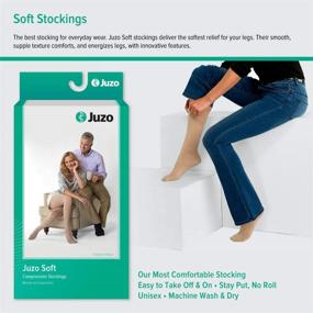 img 2 attached to Juzo Soft 2001 Open Toe Thigh-high Compression Stocking, 20-30mmHg