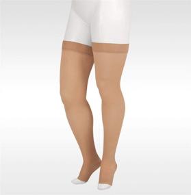 img 4 attached to Juzo Soft 2001 Open Toe Thigh-high Compression Stocking, 20-30mmHg