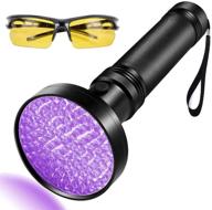 high-powered uv flashlight 100 leds for pet 💡 stain inspection, currency detection, and scorpion hunting - includes sunglasses logo