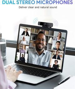 img 1 attached to 🎥 2021 Updated Full HD 1080p Webcam with Dual Stereo Microphones, Auto Light Correction for Video Chat & Online Conferencing, Windows & Mac Compatible, for PC & Laptop, USB Desktop Web Camera