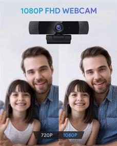 img 2 attached to 🎥 2021 Updated Full HD 1080p Webcam with Dual Stereo Microphones, Auto Light Correction for Video Chat & Online Conferencing, Windows & Mac Compatible, for PC & Laptop, USB Desktop Web Camera