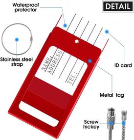 img 3 attached to 8 Pieces Luggage Tags Business Card Holder Aluminium Metal Travel ID Bag Tag For Travel Luggage Baggage Identifier (Red