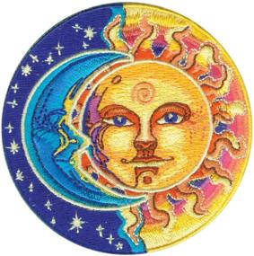 img 2 attached to 🌙 Vibrant Applique Moon and Sun Patch: Half Blue, Half Yellow