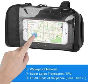 img 2 attached to 🚴 WOTOW Bike Handlebar Bag - Waterproof Bicycle Front Frame Storage Basket with Reflective Patterns, Transparent Phone Holder and Touch Screen – Ideal for Road MTB Cycling Outdoors – Capacity: 3L