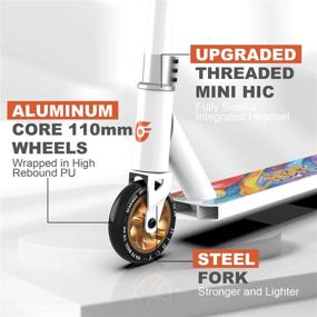 img 2 attached to Hiboy ST-1S Pro Scooter - Intermediate and Beginner Stunt Scooter - Freestyle Kick Scooter for Kids, Teens, and Adults - 110mm Aluminum Core Wheels & ABEC-9